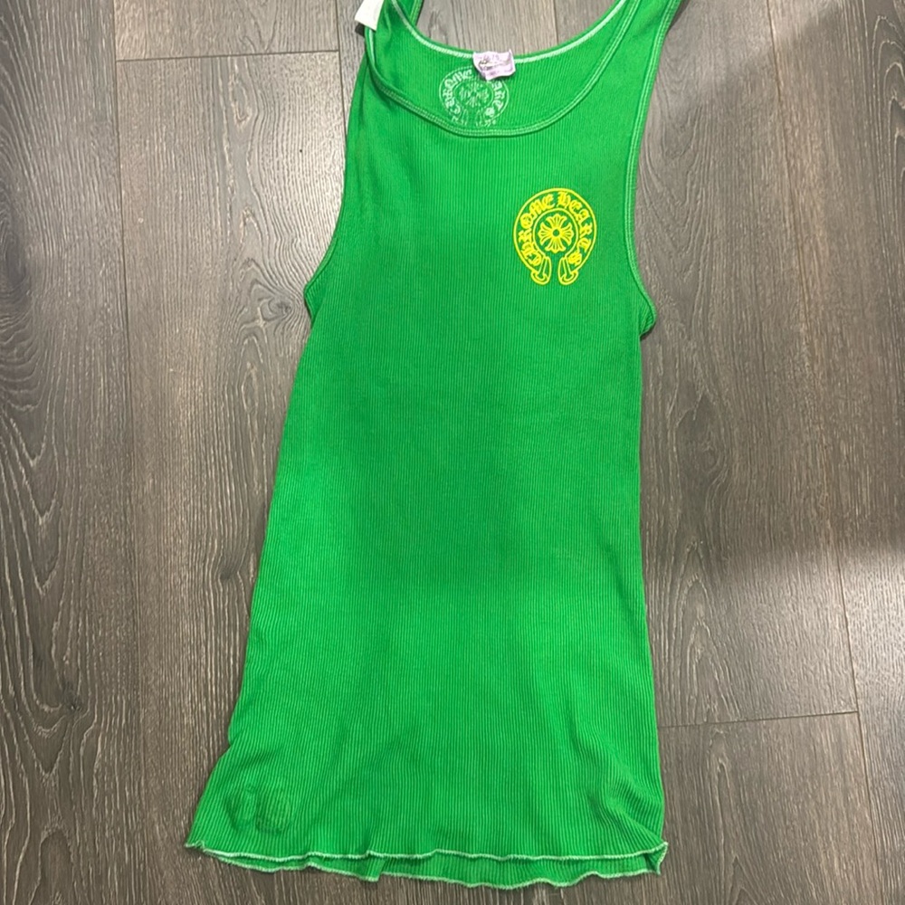Chrome heart green tank can also be worn as dress